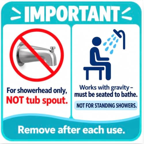 Rinseroo: Seated Bathing Hose. Slip-On Handheld Shower Attachment w/Spray Head. - Image 5