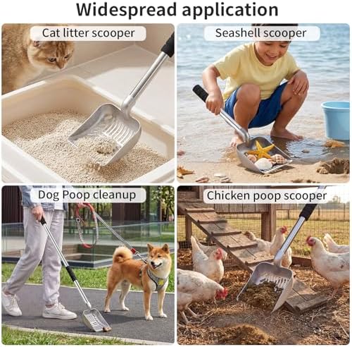 Yangbaga Metal Cat Litter Scoop, Detachable Long Handle Litter Scooper - Image 6