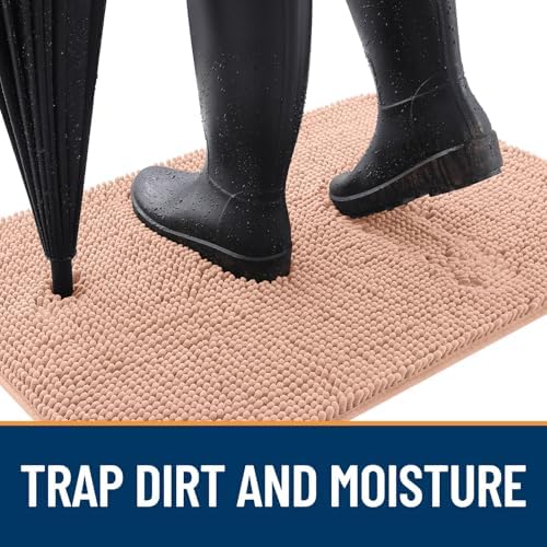 OLANLY Dog Door Mat for Muddy Paws 47x32, Super Absorbent Chenille Mud Mat - Image 2