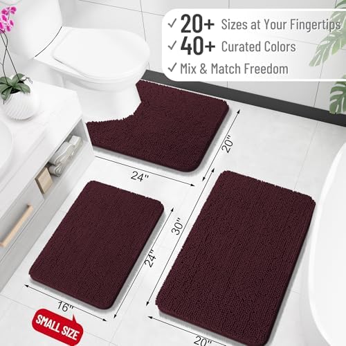 OLANLY Toilet Rugs U-Shaped 24x20, Soft Absorbent Chenille Contour Rugs - Image 2