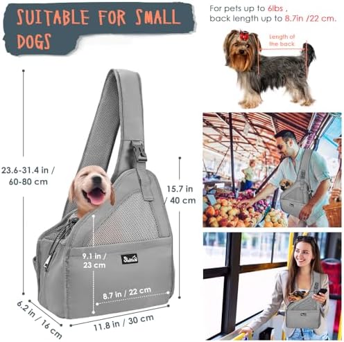 Lukovee Pet Sling, Hands Free Hard Bottom Papoose - Image 5