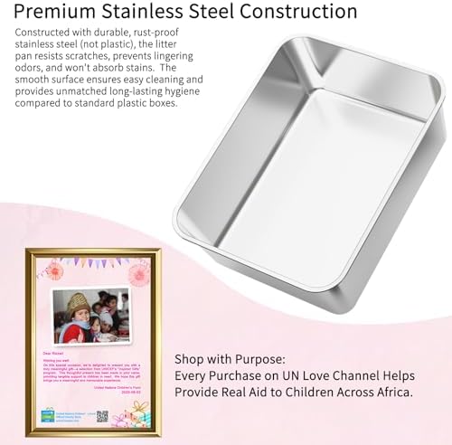 RIZZARI Cat Litter Box Non-Porous: Open High Sides - Image 3