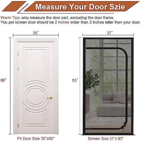 Upgraded Reinforced Pet Screen Door Thickened Cat Resistant Mesh Screen Door - Image 5