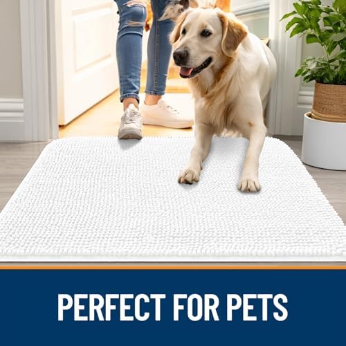 OLANLY Dog Door Mat for Muddy Paws 54x32, Super Absorbent Chenille Mud Mat - Image 6