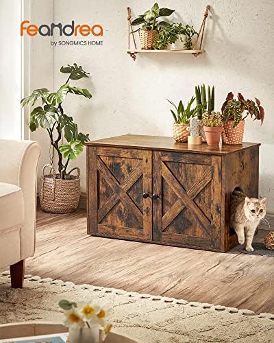 Feandrea Cat Litter Box Enclosure, End Table, 31.5 x 20.9 x 19.7 Inches - Image 2
