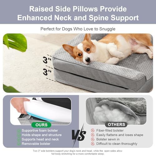 Rainmr Memory Foam Orthopedic Dog Bed, Washable Dog Couch - Image 6