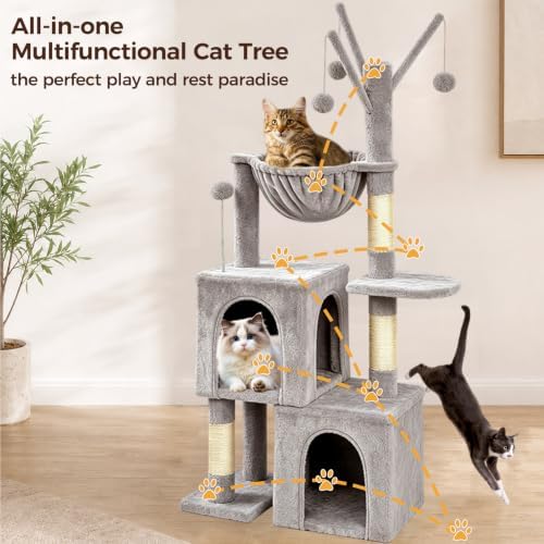 51“ Cat Tree for Indoor Cats, Medium Multi Level Cat Tower - Image 3