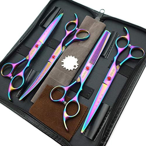 KINGSTAR 7.0in Titanium Rainbow Professional Pet Grooming Scissors Set - Image 2