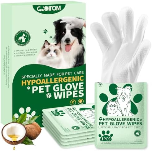 Pet Cleaning Glove Wipes for Dogs & Cats by Codirom