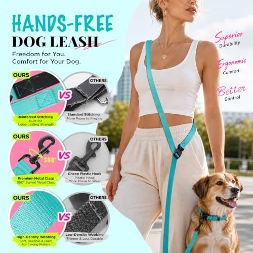 Hands Free Dog Leash, 5.9-8.2ft Multifunctional Crossbody Rope - Image 5