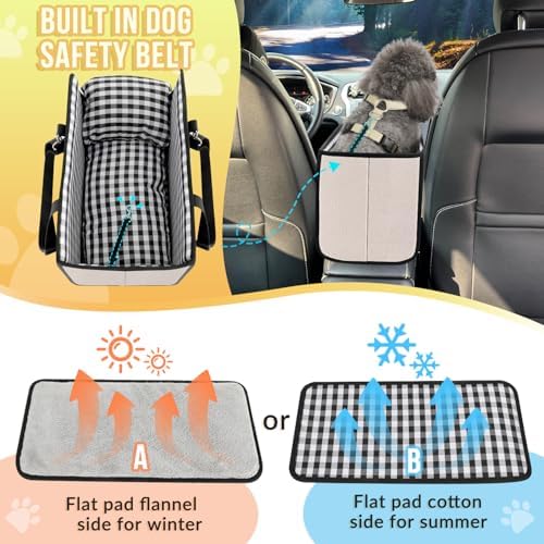 SlowTon Console Dog Car Seat, Dog Booster Seat - Image 6