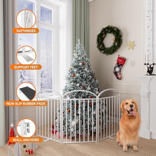 SNUOWU 3 Panles Full Matel Freestanding Dog Gates - Image 5
