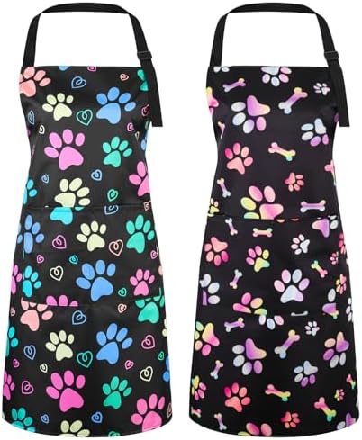 2 Pcs Dog Grooming Apron with 2 Pockets, Dog Grooming Smock by XLSXEXCL
