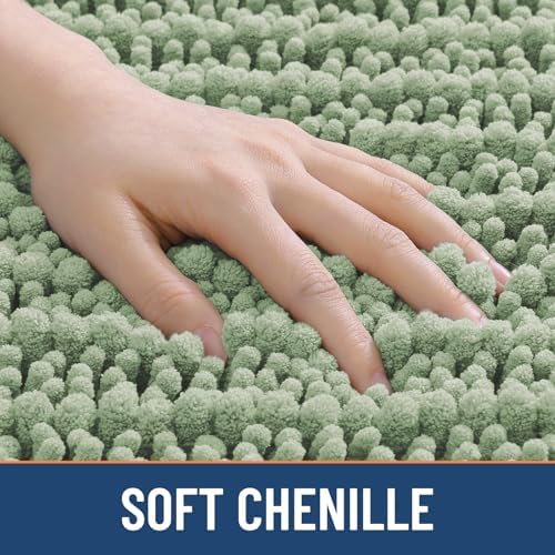 Smiry Bathroom Rugs 32X20, Extra Soft Rubber Backing Chenille Bath Mats - Image 4