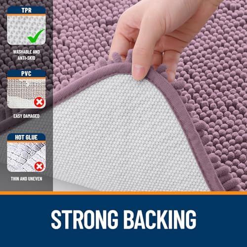 OLANLY Bathroom Runner Rugs 44x24, Extra Soft Absorbent Chenille Bath Rugs - Image 6