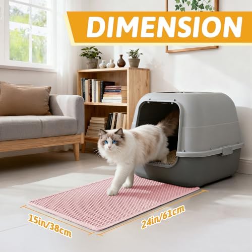 Pieviev Cat Litter Mat, Double-Layer Waterproof Litter Trap - Image 2
