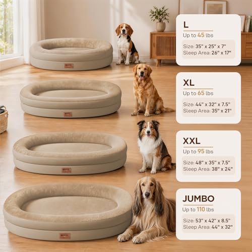 Waterproof Orthopedic Dog Bed for Large Dogs, Light Brown - Image 5