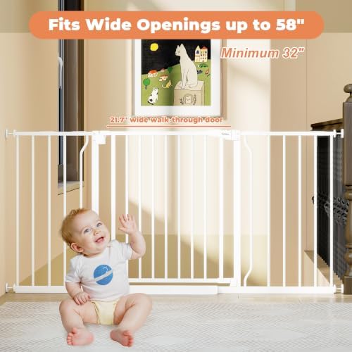 29"-58" Extra Wide Baby Gate, No Drilling Auto Close Dog Gate - Image 2