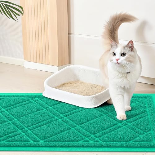 Smiry Cat Litter Box Mat 47x32, Non-Slip Water Resistant Litter Trapping Mat - Image 7