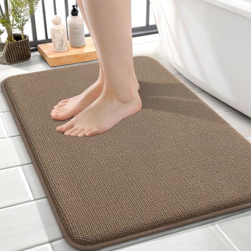 OLANLY Memory Foam Small Bathroom Rugs 24x16, Absorbent Bath Mat by OLANLY
