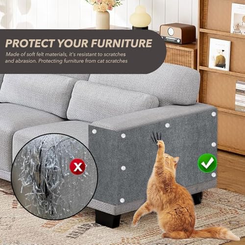 78.7"x15.8" Cat Scratch Furniture Protector, Self-Adhesive Scratch Mat Grey - Image 3