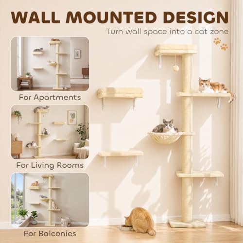 PawHut Cat Wall Shelves for Indoor Kittens Climbing Sleeping - Image 3