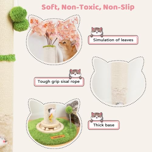 【Material Upgrade】 Famifit 50.4" Flower Cat Scratching Post, Tall Cat Tree - Image 6