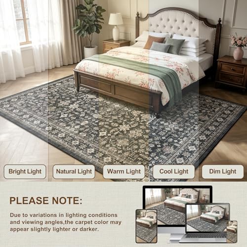 Grey Area Rug 10x14 for Living Room Bedroom - Image 3