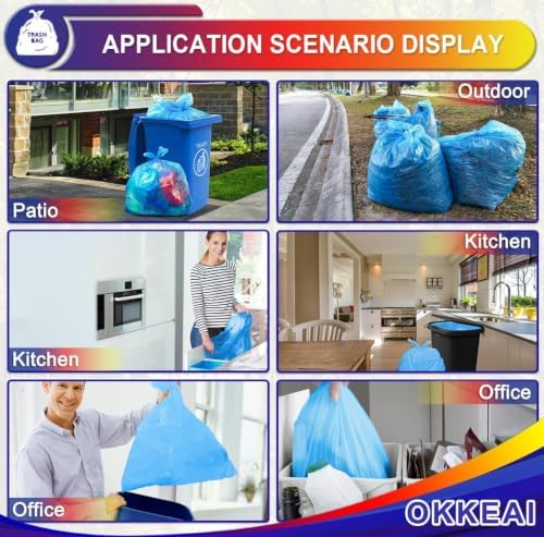 OKKEAI 8 Gallon Kitchen Trash Bags, 30L Blue Garbage Bags - Image 6