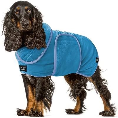 Tuff Pupper Bathrobe, 800 GSM Plush, Super Absorbent, Adjustable Hood & Belly by TuffPupper