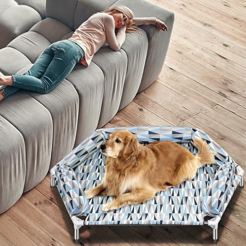 Elevated Dog Bed with Bolster, Raised Cooling Orthopedic Dogs Cot X-Large - Image 5
