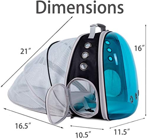 Tinted Blue Cat Backpack, Expandable Space Capsule Polarized Pet Carrier - Image 2