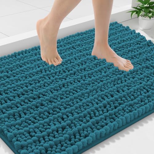 Smiry Bathroom Rugs 36X24, Extra Soft Rubber Backing Chenille Bath Mats by Smiry