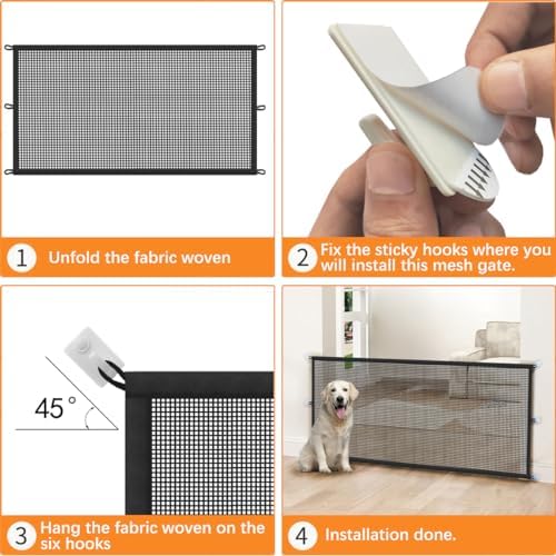 Magic Mesh Dog Gate for Doorways – Indoor Pet Gate 30"x70" for Kitchen - Image 4