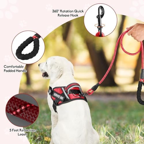 Service Dog Vest Harness and Leash Set, Animire in Training Dog Harness - Image 2