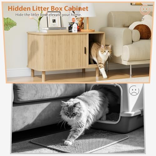34.3" Cat Litter Box Enclosure Furniture - Image 4