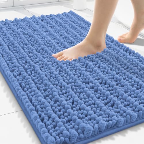 Smiry Bathroom Rugs 30X20, Extra Soft Rubber Backing Chenille Bath Mats by Smiry