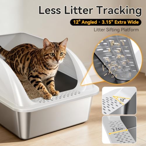 2 Pack XL Stainless Steel Litter Box - Image 3