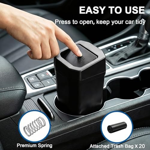 Car Trash Can, Leakproof Mini Cup Holder Car Garbage Can - Image 3