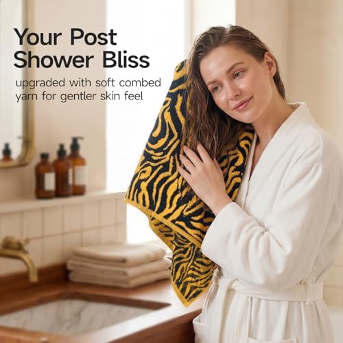 REDKISS 100% Cotton Zebra Print Hand Towels - Image 3