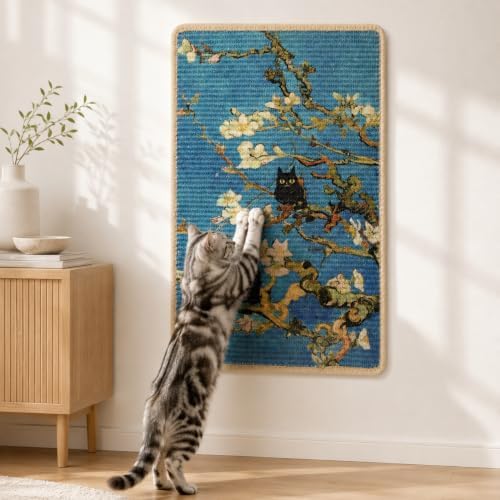 Art Sisal Cat Scratcher Mat, Cat Wall Scratchers by LESISSMER