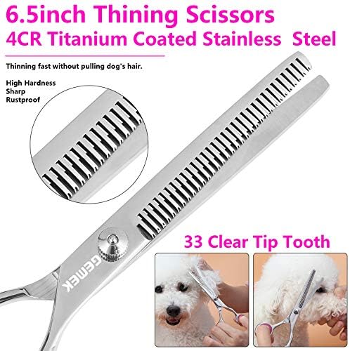 Dog Grooming Scissors Set, 4CR Stainless Steel Safety Round Tip - Image 4