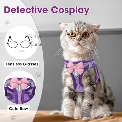 Cat Vest Harness and Leash Set, Escape Proof Kitten Harness Purple S - Image 3