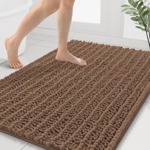 Smiry Bathroom Rugs 40X32, Extra Soft Rubber Backing Chenille Bath Mats by Smiry