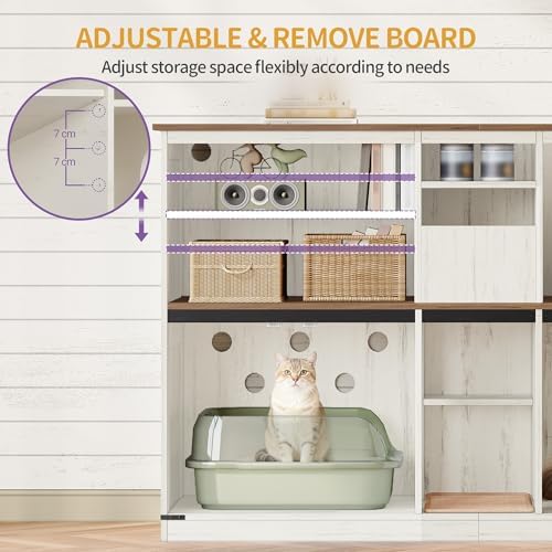 Hzuaneri Double cat Litter Box Enclosure, Cat Cabinet - Image 6