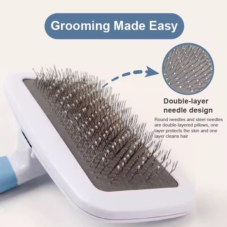 2 in1 grooming pet Slicker Brush forDe-Shedding Fine Comb - Image 2