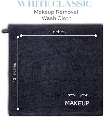 White Classic Bleach Safe Black Makeup Washcloths - Image 3