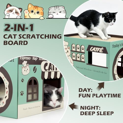 Cardboard Cat Scratcher House, Corrugated Scratching Pad - Image 3