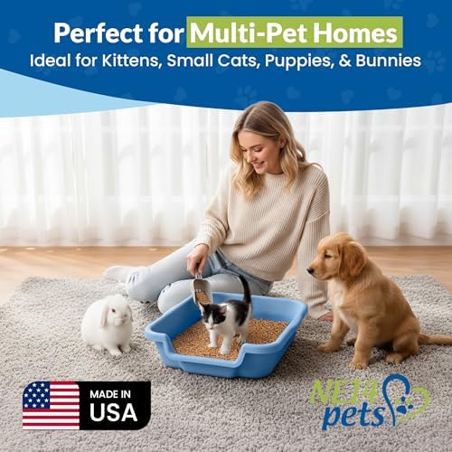 KittyGoHere Senior Cat Litter Box, Small Pan, 2 Pack Little Boy Blue - Image 3