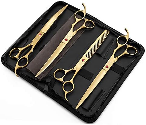 Moontay Professional 8" Dog Grooming Scissors Set 4PCS - Image 2